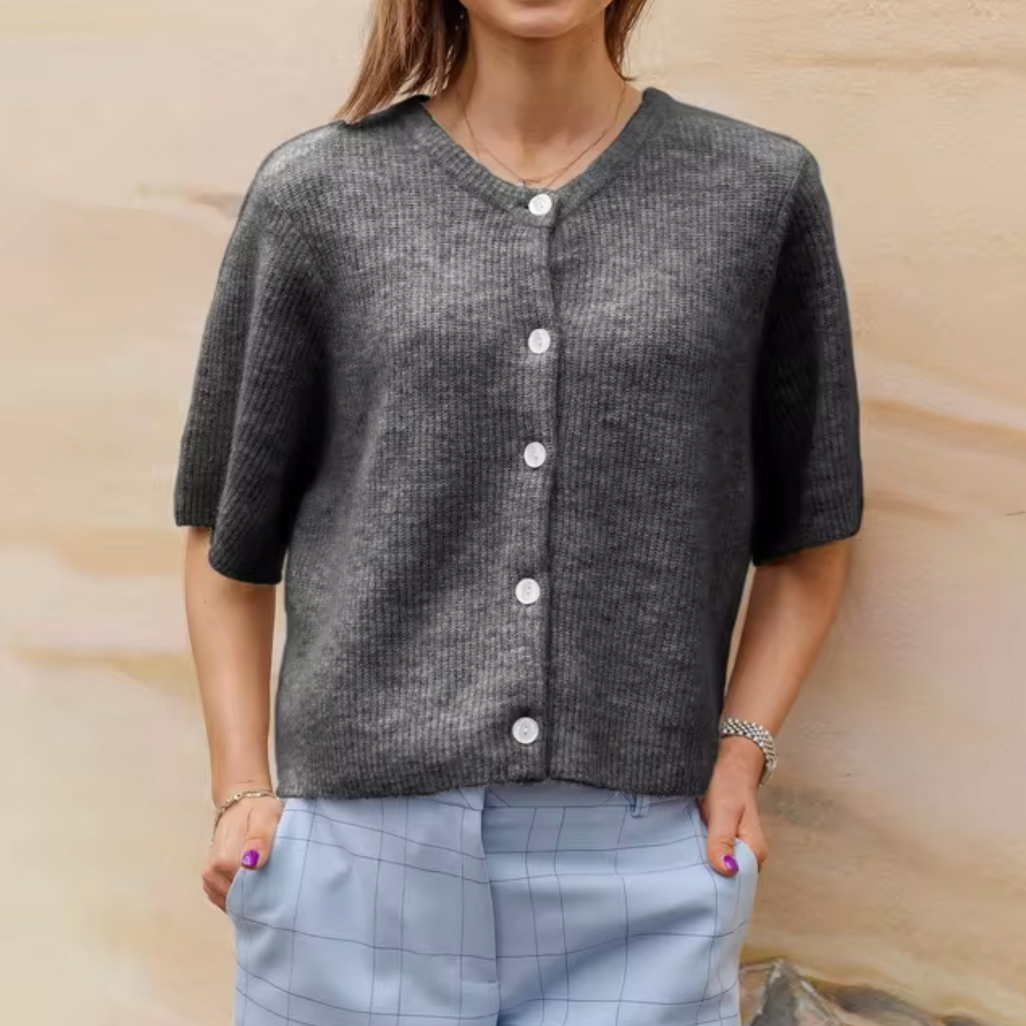 Jackie – Strikket kortærmet cardigan