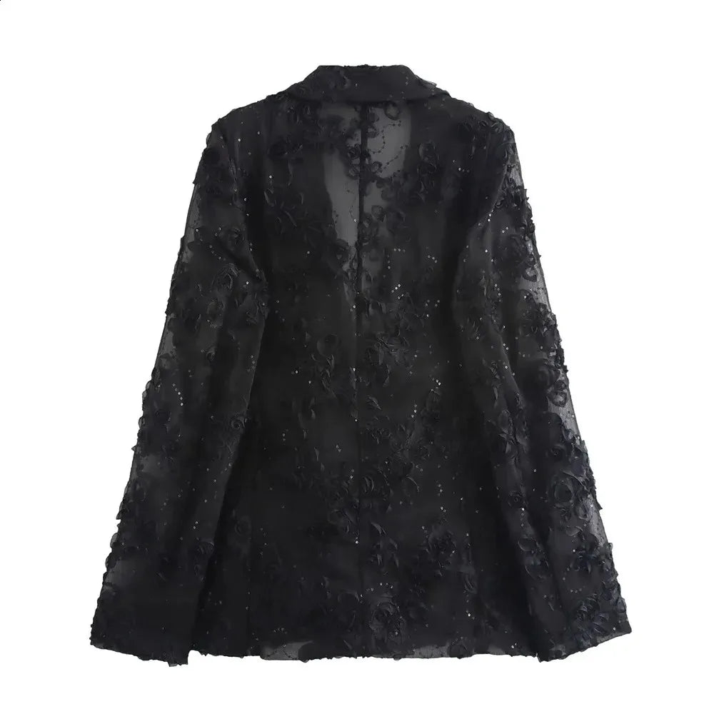 Teodora – Elegant blazer- og buksesæt med pailletter