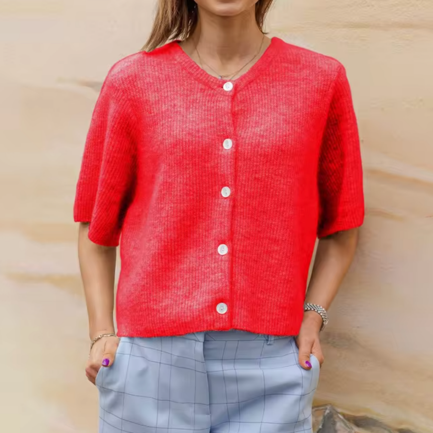 Jackie – Strikket kortærmet cardigan