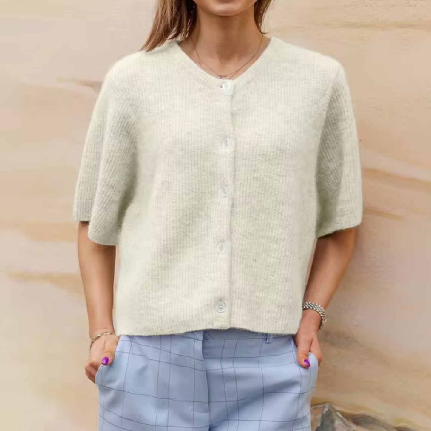 Jackie – Strikket kortærmet cardigan