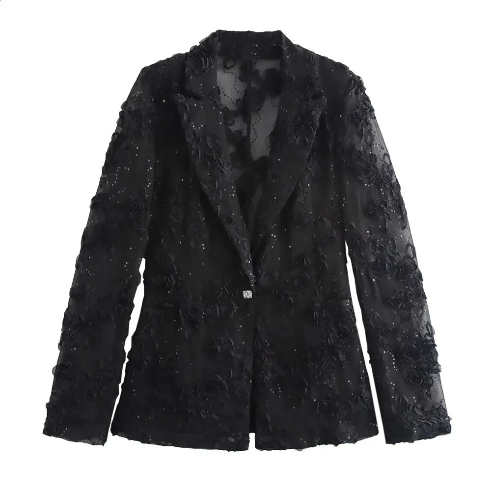 Teodora – Elegant blazer- og buksesæt med pailletter