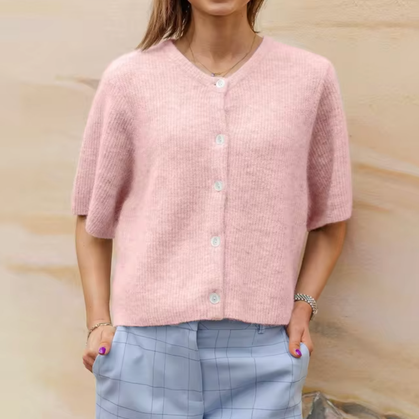 Jackie – Strikket kortærmet cardigan