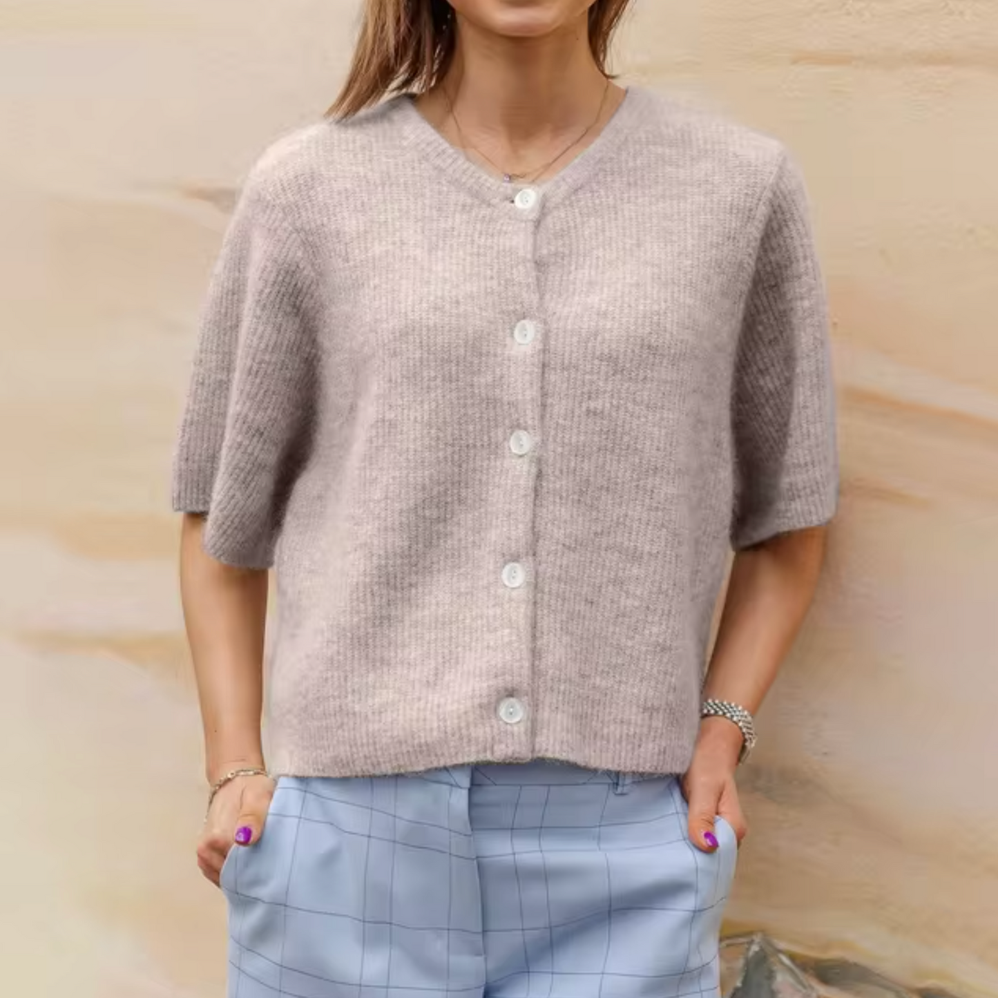Jackie – Strikket kortærmet cardigan