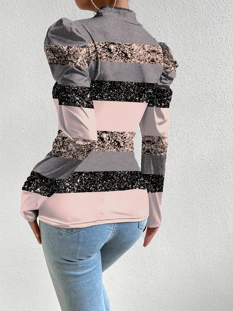 Freja – Satinbluse med pufærmer