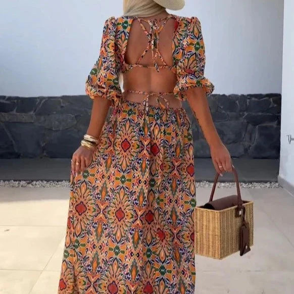 Eleanor - Elegant kjole med print