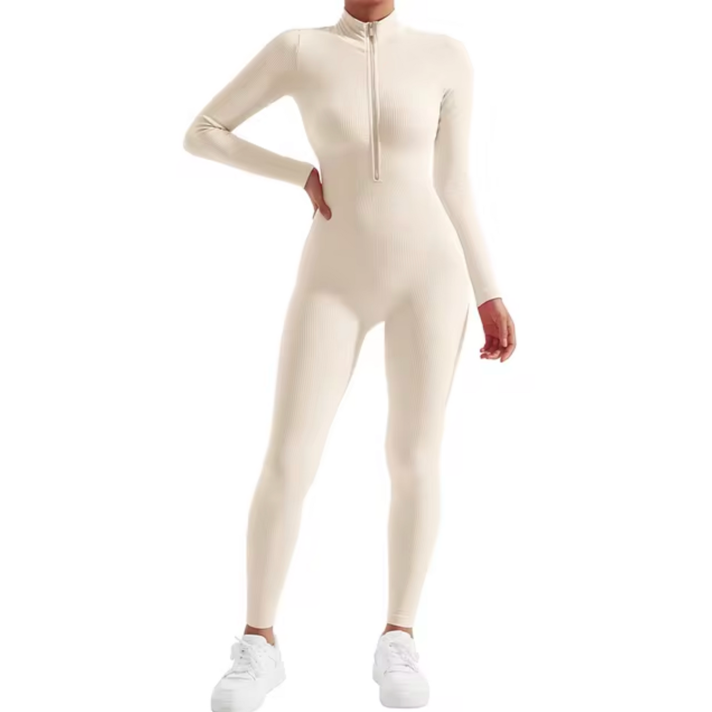 Narelle – Figursyet Jumpsuit med Lynlås Foran