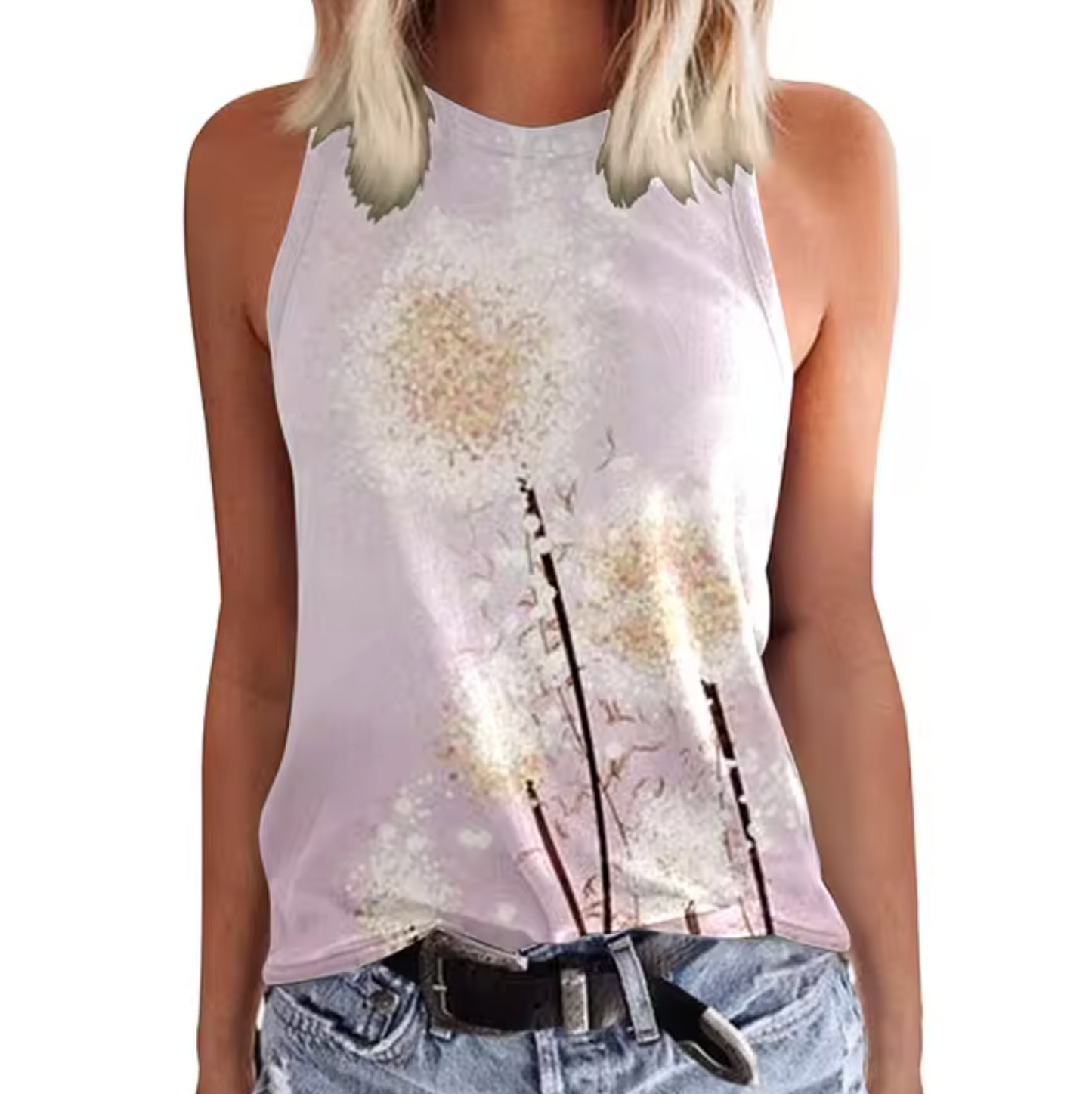 Brigitte – Ærmeløse Blomstrede Tanktops