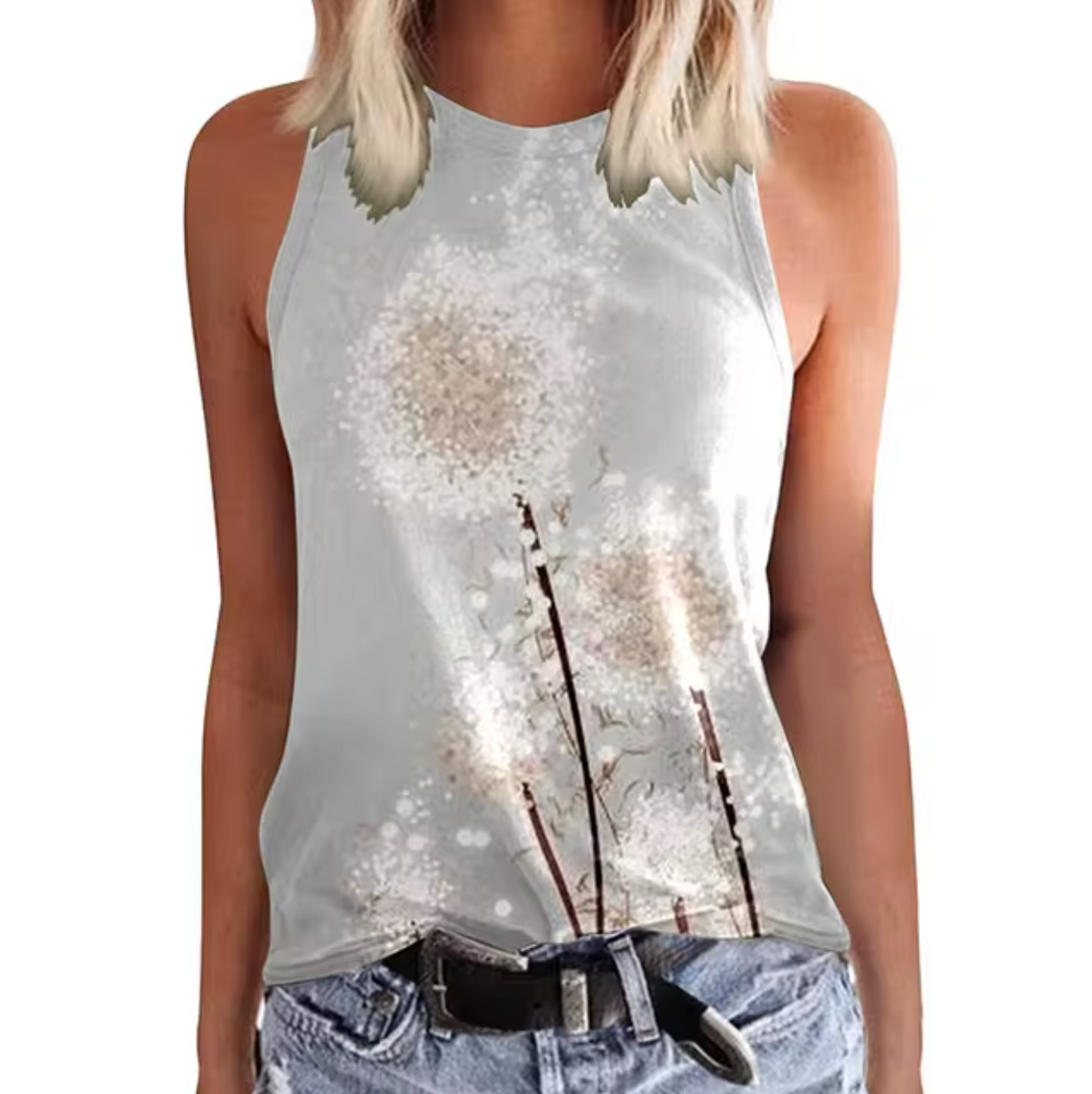 Brigitte – Ærmeløse Blomstrede Tanktops