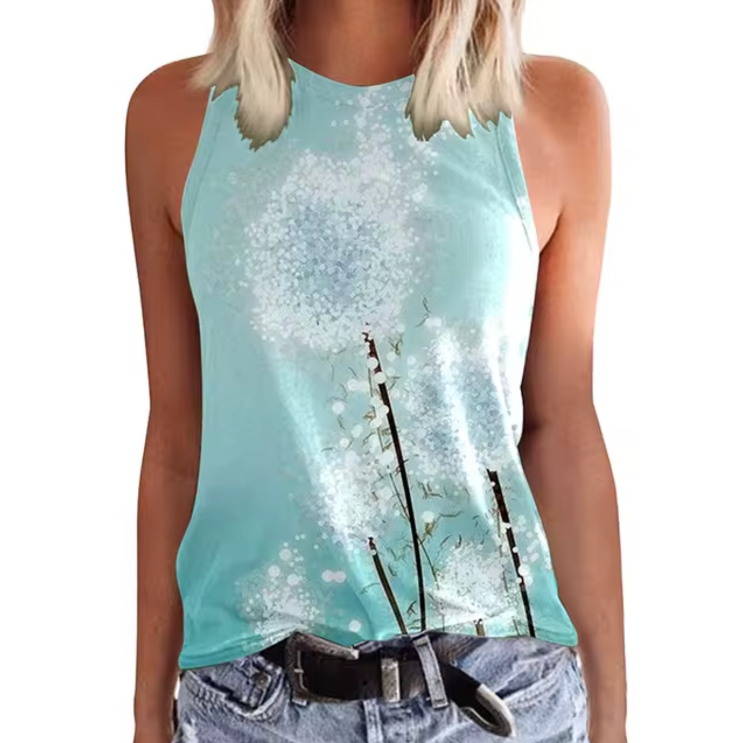 Brigitte – Ærmeløse Blomstrede Tanktops