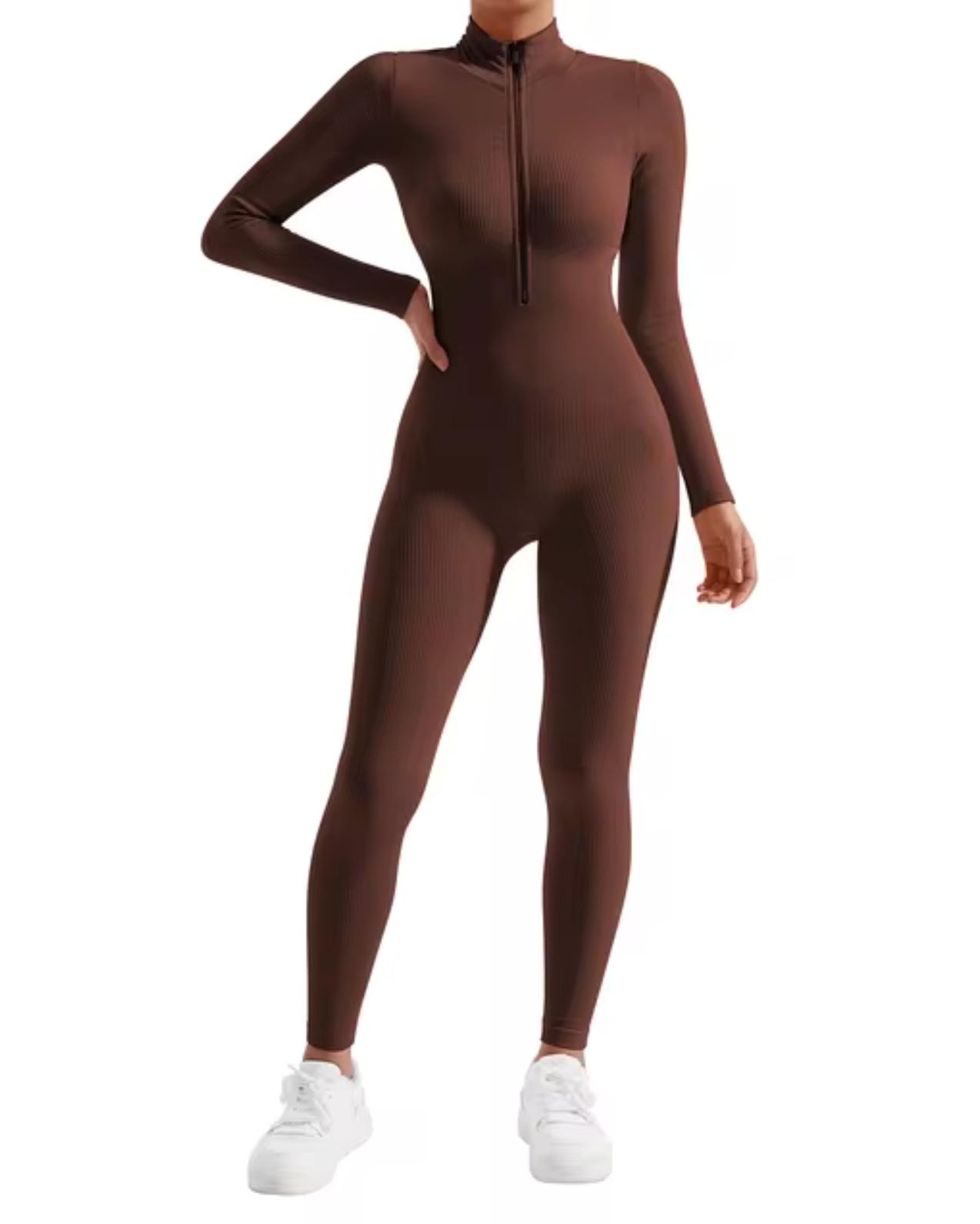 Narelle – Figursyet Jumpsuit med Lynlås Foran