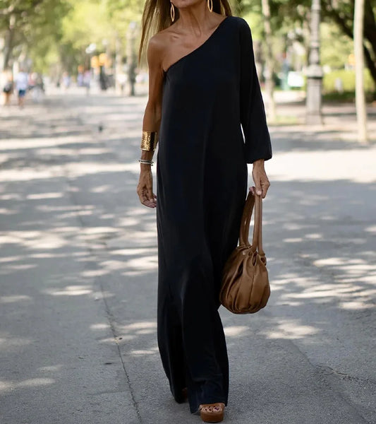 Felicity - Flydende off shoulder maxikjole